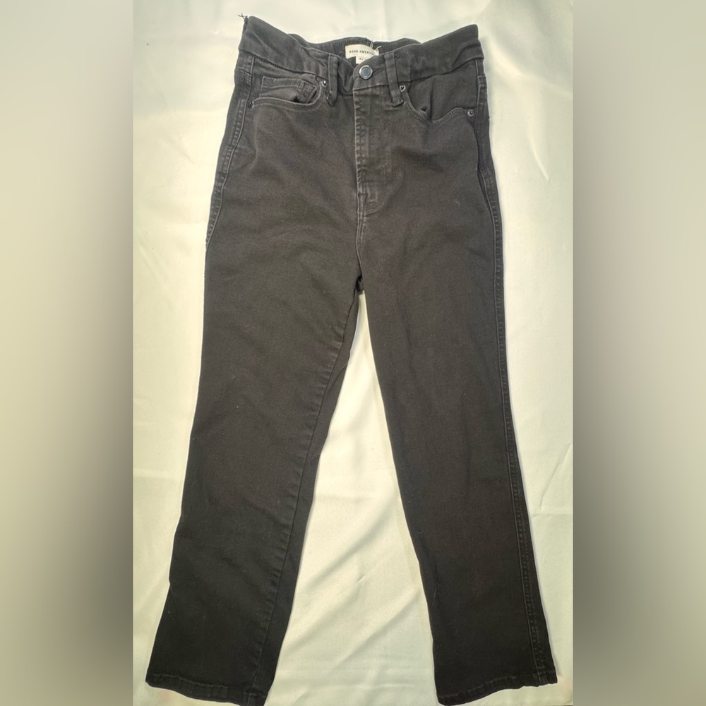GOOD AMERICAN Good Curve Straight Jeans Black - Size 4/27